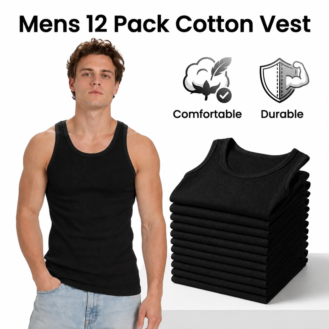 Men’s Ribbed Cotton Tank Tops