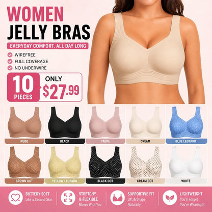 🔥 Limited Stock!🔥Women Jelly Bras Wirefree Full Coverage No Underwire