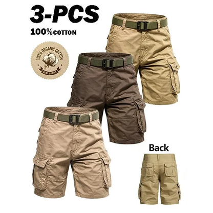 Men's Lightweight Cargo Shorts with Belt & Functional Pockets