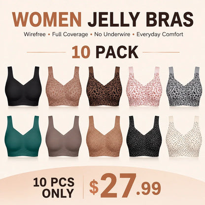 🔥 Limited Stock!🔥Women Jelly Bras Wirefree Full Coverage No Underwire
