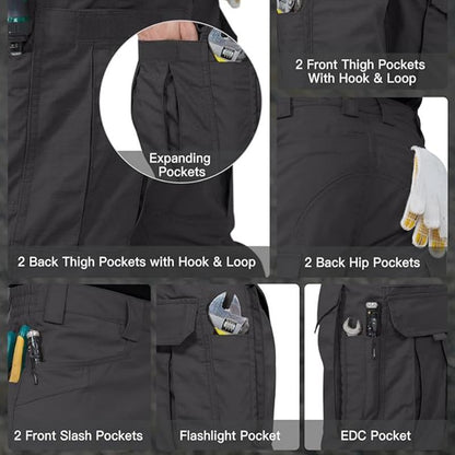 Men's Cargo Pants,Tactical Pants for Men Stretch,Durable Ripstop EDC Work Pants for Hiking