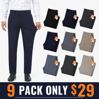 9-PACK ONLY $29.99-(Black / Dark Navy / Charcoal / Navy / Gray / Khaki / Slate Blue / Dark Gray / Stone)