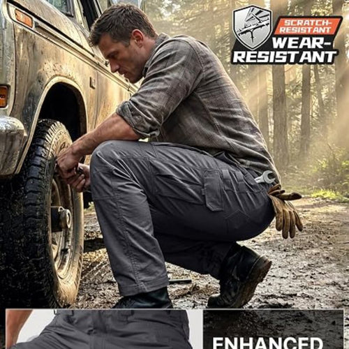 Men's Cargo Pants,Tactical Pants for Men Stretch,Durable Ripstop EDC Work Pants for Hiking