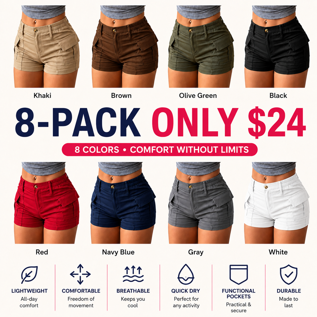 💕Women’s Summer Casual Cargo Shorts💯