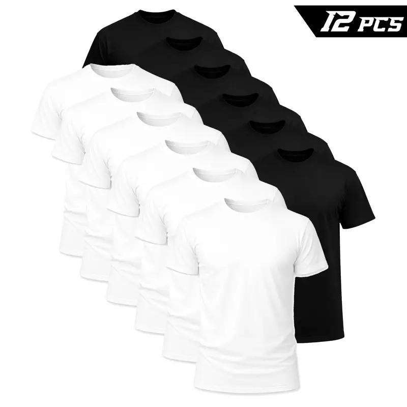 ❤️Men’s Essential Black Crew Neck T-Shirt – Classic Everyday Comfort